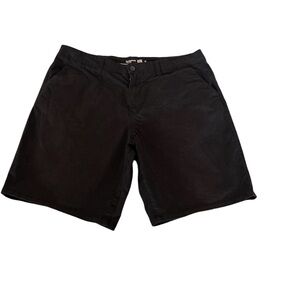 RSQ Men’s Black Shorts Chino Mid-Length‎ 36 Flat Front Inseam 9in